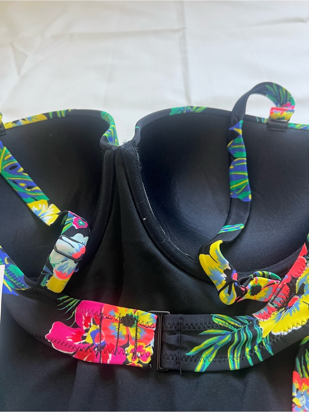 Old Navy Black Floral One-Piece Swimsuit - Picture 6 of 9
